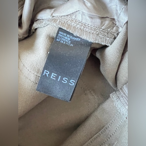SOLD REISS Florence Flared Jeans high rise cotton front darts brown pants 4 S - Picture 11 of 14